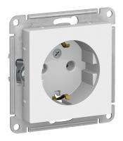 Розетка однопостовая Schneider Electric AtlasDesign с заземлением белая