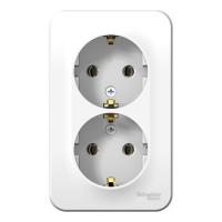 Розетка двухпостовая Schneider Electric Blanca с заземлением белый