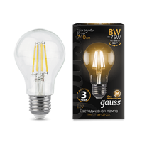 Лампа светодиодная Gauss Black Filament Е27 2700К 8 Вт